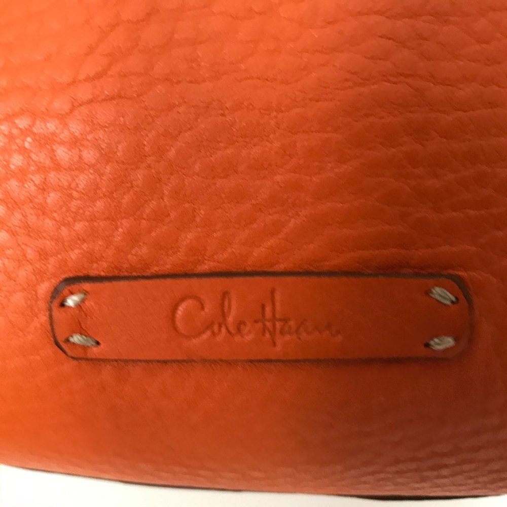 Beautiful orange leather handbag - Picture 4 of 8